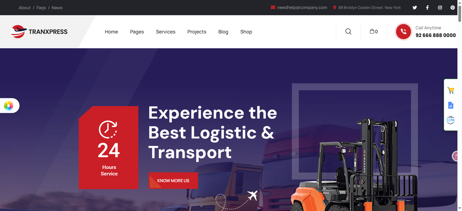 Tranxpress – Logistics & Transportation WordPress Theme